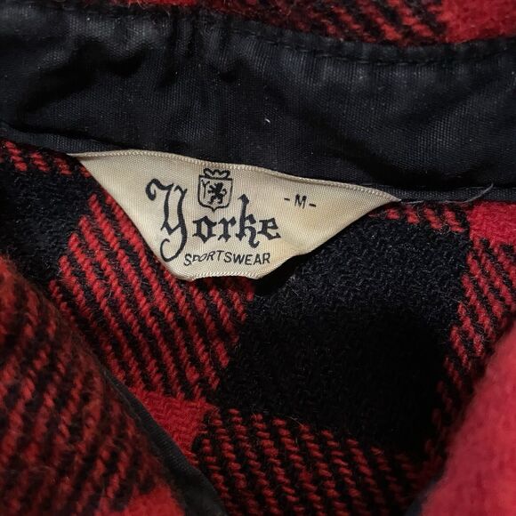 Yorke Sportswear‎ Shirt Buffalo Plaid Wool Blend Vintage Lumberjack Medium - Picture 3 of 6